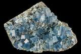 Blue Cubic Fluorite on Quartz - China #111907-1